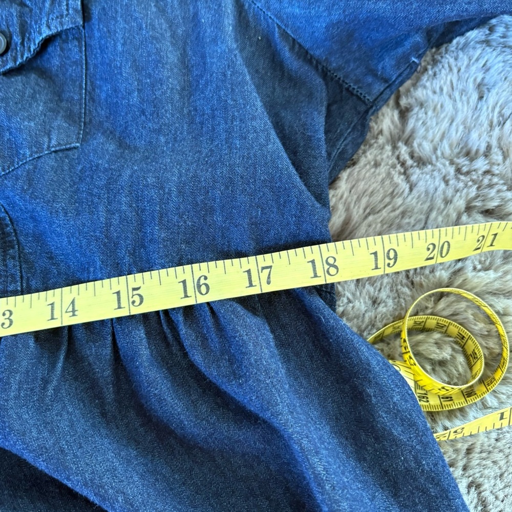 Motherhood Maternity Denim Button Down Dress Dark Blue Pregnancy Fit&Flare‎ L - Picture 7 of 8